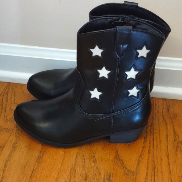 NWT Art Class Girls Margot Black Western Boots Size 1 - Picture 2 of 5